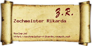 Zechmeister Rikarda névjegykártya